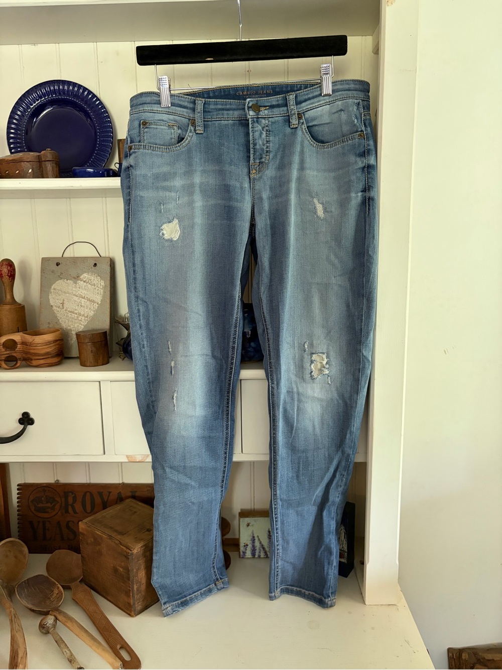 Cambio Light Blue Distressed Women’s Jeans